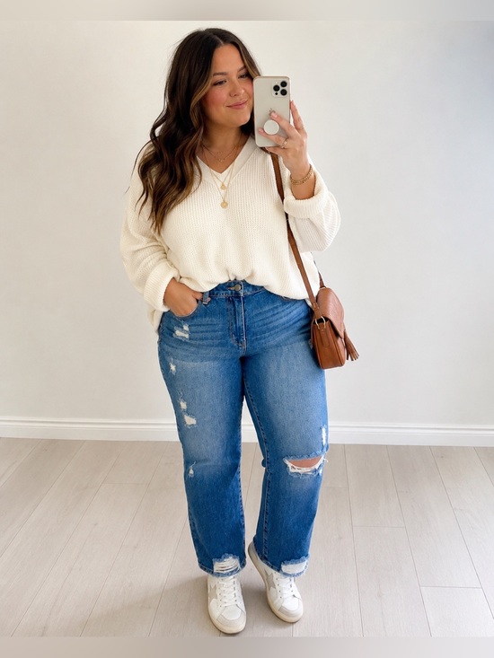 1822 Denim Denim - 1822 Ripped Straight Mom Jeans Size 14